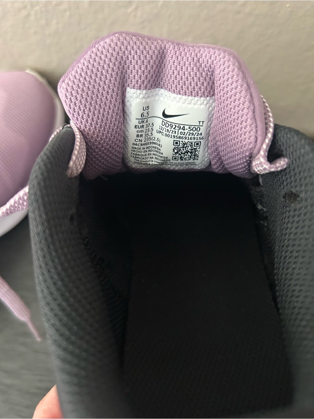 Nike Women's Lavender Lace-Up Running Sneakers - Picture 7 of 9